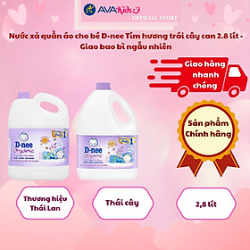 Nước xả quần áo cho bé D-nee Tím hương trái cây can 2.8 lít - Giao bao bì ngẫu nhiên