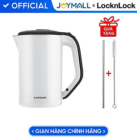 Ấm Đun Siêu Tốc Lock&Lock 2 Lớp Ruột Bình Bằng Thép Không Gỉ EJK738 (1.7L) - Hàng Chính Hãng, Bảo Hành 12 Tháng- Tặng Kèm Cọ Rửa Và Ống Hút