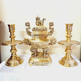 Mua Bộ Tam Sự Đỉnh Đồng vuông thương hiệu Vĩnh Tiến ( Cao 43 cm  Cao 48 cm   Cao 60 cm )