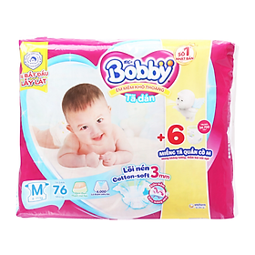 Tã Dán Bobby Siêu Thấm Khô Thoáng Size M 76 Miếng