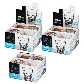 Combo 03 Bộ 4 Cốc thủy tinh cao cấp 240ml hàng nội địa Nhật Bản S.6139#