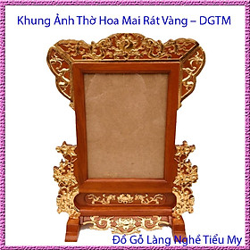 Mua Khung Ảnh Thờ Hoa Mai Gỗ Hương Rát Vàng cỡ ảnh 20 x 30