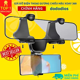 Giá đỡ điện thoại DoDoDios Kẹp điện thoại ô tô trên gương chiếu hậu, xoay 360 độ gắn gương chiếu hậu trên xe ô tô - Hàng Chính Hãng DoDoDios