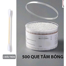 Sản phẩm dụng cụ trang điểm làm đẹp _ Combo hộp 500c tăm bông ráy tai lớn cao cấp với 2 đầu tăm thiết kế hình dáng khác nhau làm sạch sâu bên trong , an toàn và tiện lợi
