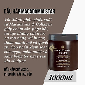 Dầu hấp phục hồi tóc hư tổn Rrline Macadamia Collagen Star Mask 1000ml