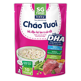 Cháo tươi Baby Sai Gon Food vi Bo, Dau Ha Lan & Ca Rot 240g