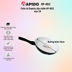 Chảo từ Rapido đáy chấm RP-RD2 dùng cho mọi loại bếp - (24-26-28-30cm) - HÀNG CHÍNH HÃNG