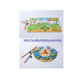 Combo đồ chơi câu cá đồng hồ đại dương và câu côn trùng cho bé