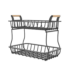 2 Tier Countertop Fruit Basket  Bowl Stand for Kitchen
