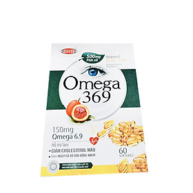 Hộp 60 viên Viên OMEGA 369 BHB- Bảo vệ tim mạch, giảm cholesterol, bổ mắt,