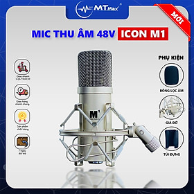 Micro Thu Âm 48V Chính Hãng ICON M1 - Micro LiveStream , Thu Âm Cao Cấp Giá Cực Rẻ, Độ Nhạy Cao, Bắt Âm Tốt, Âm Thanh Sắc Nét Chuẩn Micro Chuyên Nghiệp. Hàng chính hãng