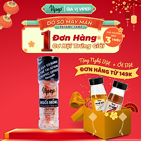 Muối Hồng Himalaya Nguyên Hạt Cối Xay Vipep Hũ Thủy Tinh 120g