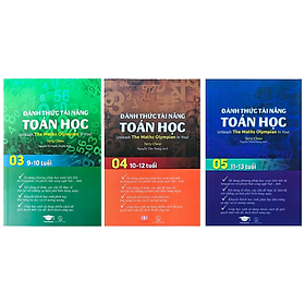 Combo Sách Đánh thức tài năng toán học 3, 4, 5 - Tổng hợp kiến thức toán lớp 3, 4, 5, 6 - Á Châu books, Bìa mềm in màu