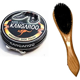 Combo Xi đánh giày Kangaroo Hàn Quốc + Bàn chải đánh giày cán gỗ