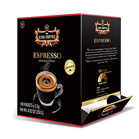 Hình ảnh Cà phê hòa tan đen( Không đường sữa) Espresso Hộp 100 gói King Coffee