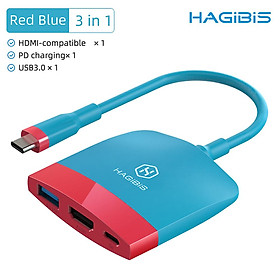 HAGiBiS Portable Switch Dock TV Dock for Nintendo Switch 3 in 1 Converter Type-C to USB 3.0 interface/100W