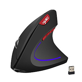 Vertical Rechargeable Comfortable Wireless Optical Mouse for PC Laptops Black