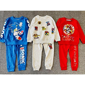 Bộ nỉ bé trai dư xịn họa tiết Mario, Sonic, Spiderman siêu đẹp 1-10Y