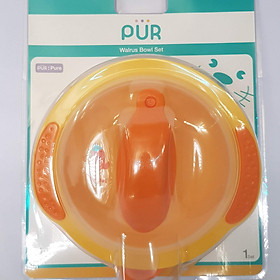 Bộ bát muỗng nĩa tập ăn Pur PUR5502 - có nắp