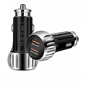 Mua  2 Cổng USB MAX 32W Chất Liệu Hợp Kim + ABS Tẩu Sạc Ô Tô Cốc Sạc Xe Hơi 2 Cổng USB Sạc Nhanh 18W Chỉ Báo Đèn