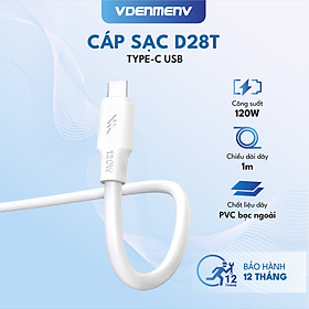 Mua Dây Cáp Sạc Nhanh 120W Type-C VDENMENV D28T  Đầu Dây Mạ Đồng  Dài 1M-Hàng chính hãng