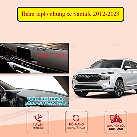 Thảm taplo nhung lông cừu xe Hyundai Santafe 2012-2023