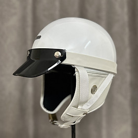 Mũ bảo hiểm xe máy 1/2 Rona Bosozoku freesize kèm lưỡi trai màu đen che nắng phối ốp tai da phong cách Nhật cá tính