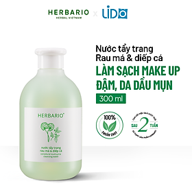 Nước tẩy trang Rau Má & Diếp Cá Herbario 300ml da dầu, da mụn