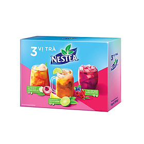 Hộp 3 vị thực phẩm bổ sung NESTEA: Trà vị Chanh (13g) + Trà vị Vải và Hương Hoa Lài (12g) + Trà Việt Quất và Hoa Atiso Đỏ (12g)