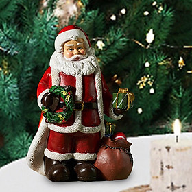 Santa Figurine Santa Claus Decorations Creative Xmas Party Ornament Gift Santa Statue Christmas Decoration for Fireplace Yard