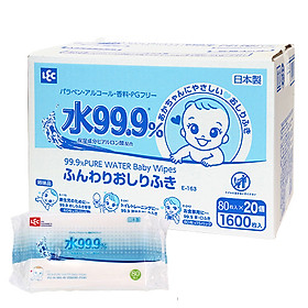 Thùng 20 gói giấy ướt Lec E-161 80 tờ 99.9% nước tinh khiết