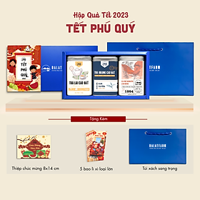 Hộp Quà Tết Phú Quý (Trà Sen - Cà phê Robusta - Dâu Tây Sấy Giòn)