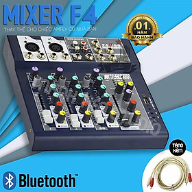 Mixer F4 USB Bộ trộn âm thanh Mixer Chuyên Karaoke, Livestream