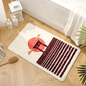 Mua Thảm Lau Chân Lông Cừu Họa Tiết Tranh Trừu Tượng Siêu Thấm