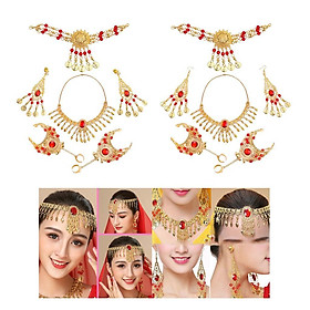 2 Pack Belly Dance Jewelry Set - Earrings, Necklace, Head Chain, Bracelets