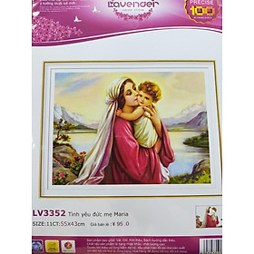Mua Tranh thêu chữ thập tình yêu đức mẹ maria LV3352 - 55 x 43 cm - chưa thêu