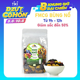 Nho Khô Mix Không Hạt Smile Nuts Túi 500g - Nhập khẩu từ Chile (nho khô hỗn hợp gồm nho đen, nho đỏ và nho vàng)