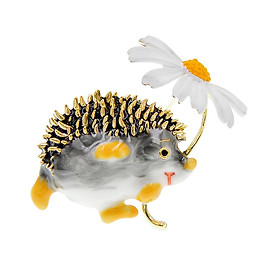 Daisy Flower Hedgehog Brooch Cute Jewelry for Birthday Christmas Anniversary