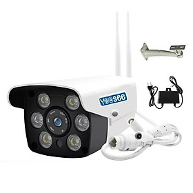 Camera IP Wifi Ngoài trời Yoosee GW-216S 2 Râu FullHD 1080P 6 LED trợ sáng đàm thoại 2 chiều (Trắng) Hàng Nhập Khẩu