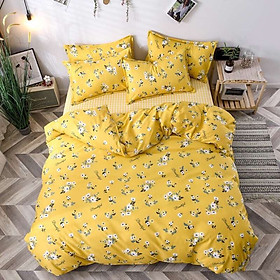 Bộ chăn ga gối cotton PL1 - Vintage Vàng - TẶNG 01 MÓC KHÓA HOUSTON
