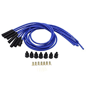 8mm HT Leads Blue Spark Plug Cables for 6 Cylinder Classic Cars Durable