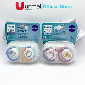 Núm ty ngậm thông khí Philips Avent hình thú (phiên bản Lime) cho trẻ từ 0-6 tháng tuổi _ vỉ đôi