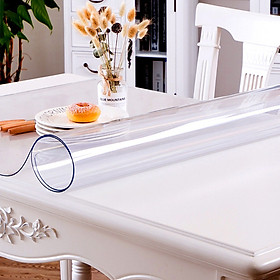 Mua Khăn trải bàn PVC dẻo  làm vách chắn  cửa cuốn  màu trắng trong suốt  Chống thấm nước  Chống thấm dầu  Chống trượt  Trải bàn ăn  bàn khách  tivi dày 1.0mm