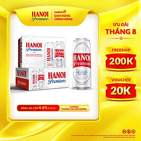 Combo 2 Thùng Bia Hanoi Premium - Thùng 24 lon 330ml