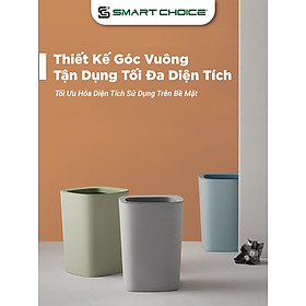 Thùng Rác Nhựa Vuông SMARTCHOICE Có Viền Nẹp Để Giữ Túi Bóng 4 Màu Đa Dạng Tiện Dụng SCG-PK090