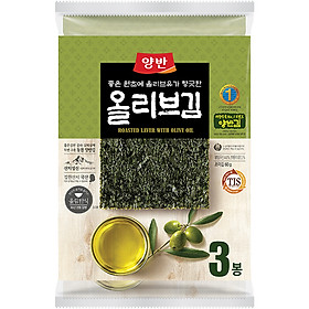 Rong Biển Ăn Liền Cao Cấp Yangban Dầu Olive Bịch 3 Gói 60g