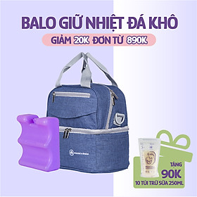 Balo Bỉm Sữa Giữ Nhiệt Mama’s Choice Đa Năng, Giữ Nhiệt Bình Sữa, Đựng Đồ Cho Mẹ Bé, Thiết Kế 2 Tầng, Chất Liệu Cao Cấp - Balo + 01 Đá Khô