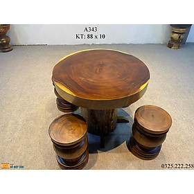 Mua Bàn Ăn Gỗ Me Tây  Bàn Sân Vườn Gỗ Me Tây  Bàn Gỗ Me Tây Nguyên Tấm Rộng 88cm Dày 10cm