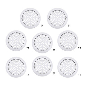 Pack of 8, White Main Drain Suction Cover Plate For In-Ground Swimming Pools