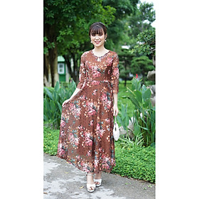 Váy Trung Niên - Đầm Quý Bà thiết kế chất ren thun 2 lớp co dãn 4 chiều - thu đông dày dặn cao cấp/Váy cho mẹ - người già (Mã 516)